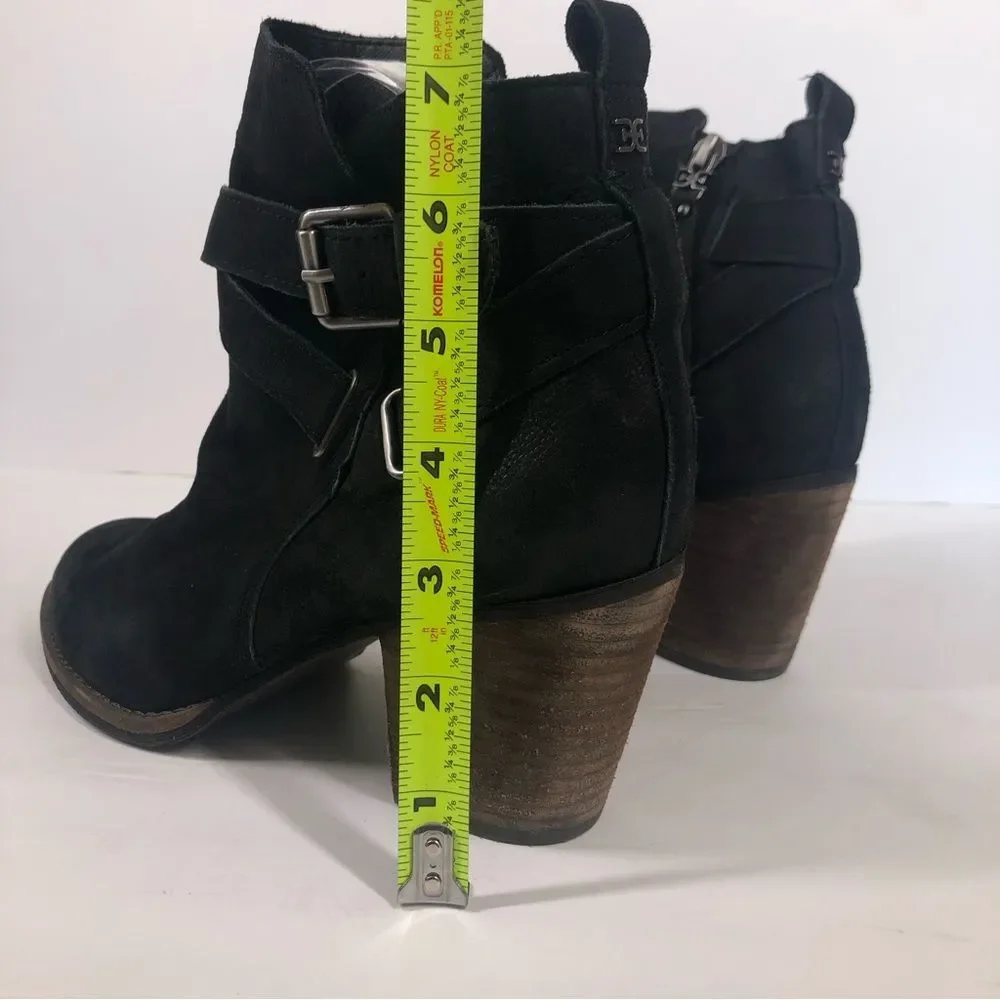 Sam Edelman Morris Buckle Wrap Ankle Bootie Suede Leather 8.5